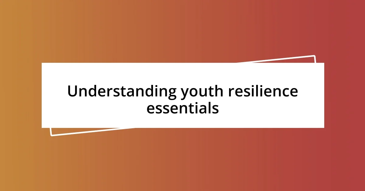 Understanding youth resilience essentials